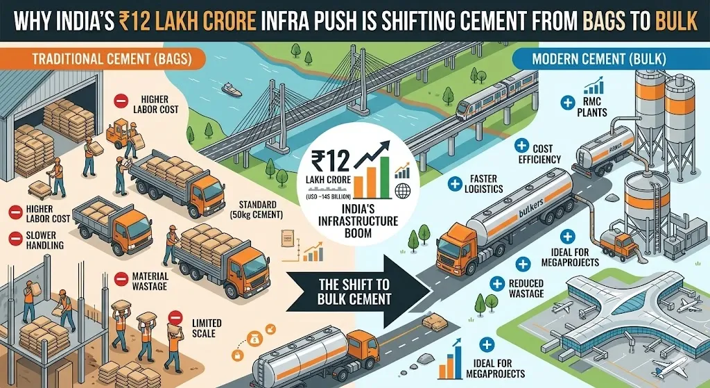 Why India's ₹12 Lakh Crore Infra Push Is Shifting Cement from Bags to Bulk